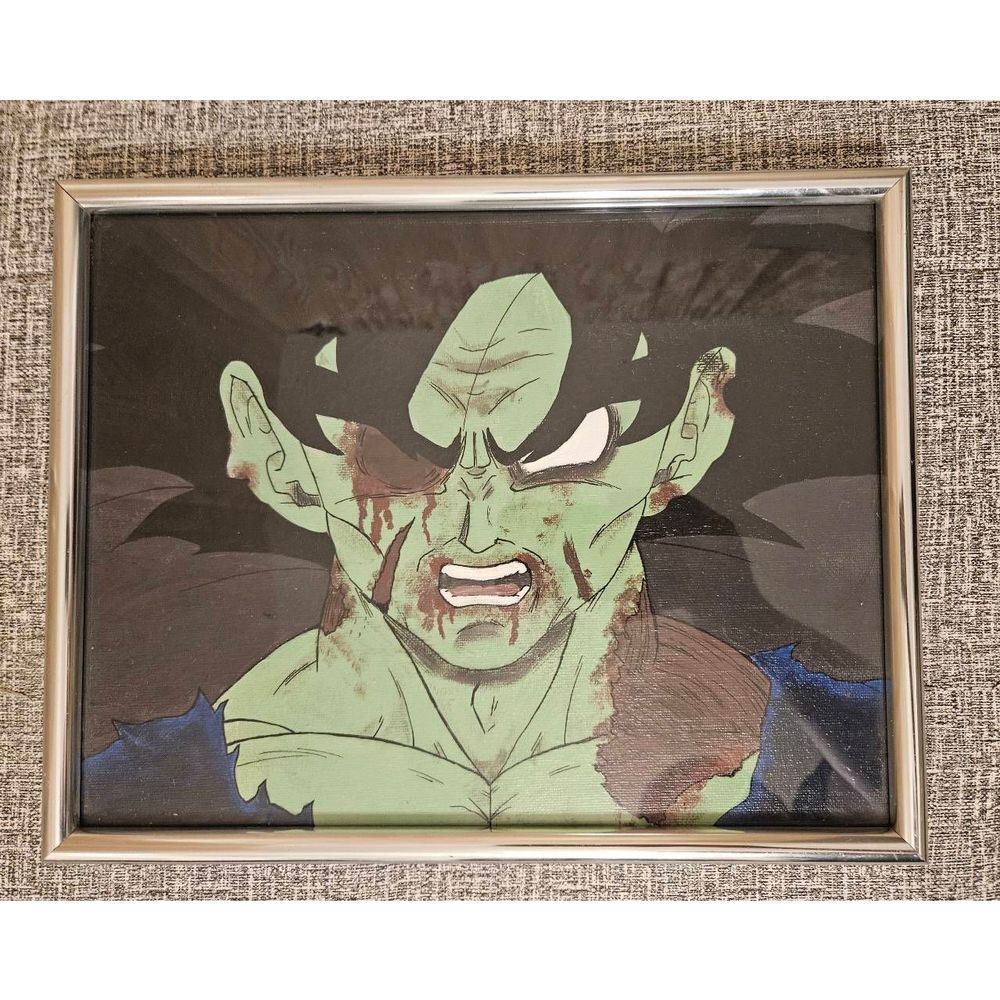 14×11 Dragon Ball Z Zombie Goku Painting Artist Unknown Spooky Anime Concept